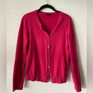 Talbots Dark Pink Pima Cotton Cardigan, Size S
